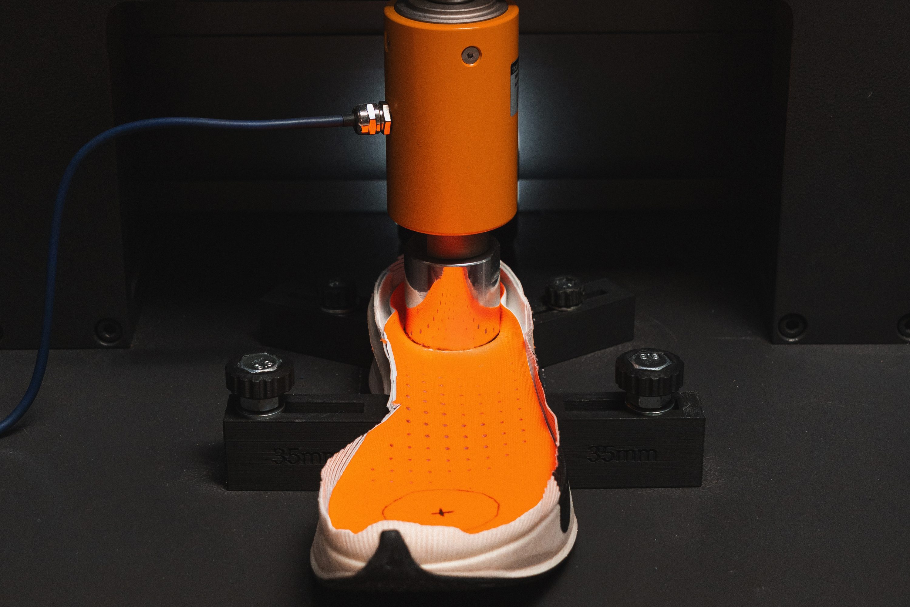 Shock absorption in running shoes